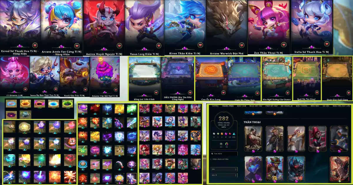 ACC VIP TFT + LOL SKIN TRÁC VIỆT